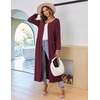 Ekouaer Women Robe Zipper House Coat Full Length Nightgowns with Pockets | Pockets, V Neck, Soft and Comfy(Wine Red)