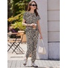 Ekouaer Womens 2 Piece Cotton Pajamas Sets Short Sleeve Jogger Lounge Sets | Soft breathable cotton fabric, relaxed fit Matching Set for Travel,Vacation,Airport,Home,Sport,Workout