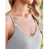 Ekouaer Womens Cami Pajamas Set Y2K 2 Piece Lace Trim PJs Set Sleepwear | Buttery Soft,Loungewear,Adjustable Spaghetti Straps,Side Pockets,Trendy Cami Sleepwear,Lounging,Vacation,XS-2XL(Stripe Grey White)