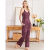 Ekouaer Womens Cami Pajamas Set Y2K 2 Piece Lace Trim PJs Set Sleepwear | Buttery Soft,Loungewear,Adjustable Spaghetti Straps,Side Pockets,Trendy Cami Sleepwear,Lounging,Vacation,XS-2XL(Rose Leopard)