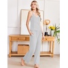Ekouaer Womens Cami Pajamas Set Y2K 2 Piece Lace Trim PJs Set Sleepwear | Buttery Soft,Loungewear,Adjustable Spaghetti Straps,Side Pockets,Trendy Cami Sleepwear,Lounging,Vacation,XS-2XL(Stripe Grey White)