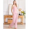 Ekouaer Womens Cami Pajamas Set Y2K 2 Piece Lace Trim PJs Set Sleepwear | Buttery Soft,Loungewear,Adjustable Spaghetti Straps,Side Pockets,Trendy Cami Sleepwear,Lounging,Vacation,XS-2XL(Light Rose)