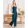 Ekouaer Womens Cami Pajamas Set Y2K 2 Piece Lace Trim PJs Set Sleepwear | Buttery Soft,Loungewear,Adjustable Spaghetti Straps,Side Pockets,Trendy Cami Sleepwear,Lounging,Vacation,XS-2XL(Blue Green)