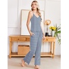 Ekouaer Womens Cami Pajamas Set Y2K 2 Piece Lace Trim PJs Set Sleepwear | Buttery Soft,Loungewear,Adjustable Spaghetti Straps,Side Pockets,Trendy Cami Sleepwear,Lounging,Vacation,XS-2XL(Stripe Blue White)