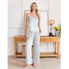 Ekouaer Womens Cami Pajamas Set Y2K 2 Piece Lace Trim PJs Set Sleepwear | Buttery Soft,Loungewear,Adjustable Spaghetti Straps,Side Pockets,Trendy Cami Sleepwear,Lounging,Vacation,XS-2XL(Flowers White)