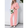 Ekouaer Womens Pajama Set Cotton PJs Long Sleeve Top & Pant Soft Loungewear | Cute Scalloped Trim ,Cotton Fabric,Classic Button Down,Soft Printed Lounge Sets for Daily Wear,Sleeping,Postpartum(Pink)