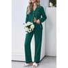Ekouaer Womens Pajama Set Cotton PJs Long Sleeve Top & Pant Soft Loungewear | Cute Scalloped Trim ,Cotton Fabric,Classic Button Down,Soft Printed Lounge Sets for Daily Wear,Sleeping,Postpartum(Green)