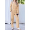 Ekouaer Womens Pajama Set Ribbed Knit PJs Comfy Long Sleeve Top and Pants(Khaki)
