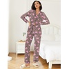 Ekouaer Womens Pajamas Set Button Down Long Sleeve Top & Pants Lounge Sets | Soft Sleepwear, Classic notch collar, ideal for Home relaxation, Wedding, Party, Daily Wear & Breastfeeding(Leopard Bow)
