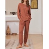 Ekouaer Womens Pajamas Set Knit Pjs Long Sleeve Lounge Set Soft Loungewear | Jogger Pants,Casual Lounge Sets,Comfy Pjs Long Sleeve Knit Ribbed Fall Winter Sleepwear with Pockets(Caramel)