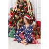 Ekouaer Womens Satin Silky Pajama Set Classic Pattern Button Down Pjs Set | Soft Fabric, Long Sleeve Notch Collar with Contrast Piping, Chest Pocket, Gifting Sleepwear(Navy Christmas 03)