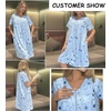 Ekouaer Zipper Robes for Women Short Knit Lightweight Bathrobe with Pockets | Short Sleeve, Two Pockets, Zip Up Robes, House Coats for Women, Soft Lightweight Fabric, Sleepwear, Travel, Airport(Blue Moon Star)