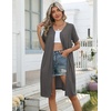Ekouaer Zipper Robes for Women Short Knit Lightweight Bathrobe with Pockets | Short Sleeve, Two Pockets, Zip Up Robes, House Coats for Women, Soft Lightweight Fabric, Sleepwear, Travel, Airport(Dark Gray)