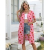 Ekouaer Zipper Robes for Women Short Knit Lightweight Bathrobe with Pockets | Short Sleeve, Two Pockets, Zip Up Robes, House Coats for Women, Soft Lightweight Fabric, Sleepwear, Travel, Airport(Strawberry)