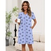 Ekouaer Zipper Robes for Women Short Knit Lightweight Bathrobe with Pockets | Short Sleeve, Two Pockets, Zip Up Robes, House Coats for Women, Soft Lightweight Fabric, Sleepwear, Travel, Airport(Blue Butterflies)