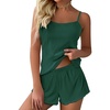 Ekouaer Womens Cami Pajama Sets 2 Piece Ribbed Knit PJs | Sleeveless Soft loungewear, great choice for weddings, bridal parties, honeymoons and any romantic occasions(Bright Green)