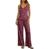 Ekouaer Womens Cami Pajamas Set Y2K 2 Piece Lace Trim PJs Set Sleepwear | Buttery Soft,Loungewear,Adjustable Spaghetti Straps,Side Pockets,Trendy Cami Sleepwear,Lounging,Vacation,XS-2XL(Rose Leopard)