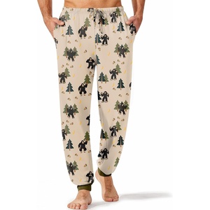 Ekouaer Mens Pajama Pants Jogger Comfy Loungewear with Pockets Drawstring | Lightweight sleep pants pockets, soft after washes, drawstring adjusts, ankle cuffs, great gift, Roomy without being sloppy(Forest Bigfoot)