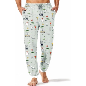 Ekouaer Mens Pajama Pants Jogger Comfy Loungewear with Pockets Drawstring | Lightweight sleep pants pockets, soft after washes, drawstring adjusts, ankle cuffs, great gift, Roomy without being sloppy(Golf)