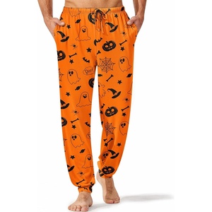 Ekouaer Mens Pajama Pants Jogger Comfy Loungewear with Pockets Drawstring | Lightweight sleep pants pockets, soft after washes, drawstring adjusts, ankle cuffs, great gift, Roomy without being sloppy(Halloween)