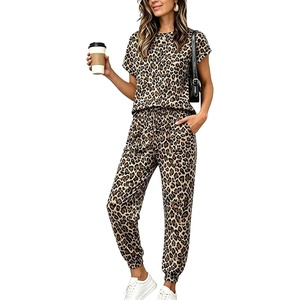 Ekouaer Womens 2 Piece Cotton Pajamas Sets Short Sleeve Jogger Lounge Sets | Soft breathable cotton fabric, relaxed fit Matching Set for Travel,Vacation,Airport,Home,Sport,Workout