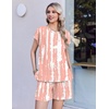 Ekouaer Cotton Pajamas for Women Set 2 Piece Cap Sleeve Lounge Sets | Soft Casual, Summer Fall, Crew Neck Matching Sets Travel Vacation Outfits With Pockets for Daily Wear(Tie-dye Pink)