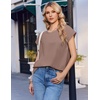 Ekouaer Cotton Pajamas for Women Set 2 Piece Cap Sleeve Lounge Sets | Soft Casual, Summer Fall, Crew Neck Matching Sets Travel Vacation Outfits With Pockets for Daily Wear(Brown)