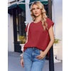 Ekouaer Cotton Pajamas for Women Set 2 Piece Cap Sleeve Lounge Sets | Soft Casual, Summer Fall, Crew Neck Matching Sets Travel Vacation Outfits With Pockets for Daily Wear(Wine Red)