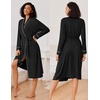 Ekouaer Kimono Robes for Women Long Lightweight Knit Soft Bathrobe | Long Sleepwear, Casual Ladies Loungewear, Shawl, Soft Lightweight Fabric, Valentine’s Day, Bridal Party(Black)