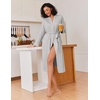 Ekouaer Kimono Robes for Women Long Lightweight Knit Soft Bathrobe | Long Sleepwear, Casual Ladies Loungewear, Shawl, Soft Lightweight Fabric, Valentine’s Day, Bridal Party(Light Gray)