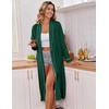 Ekouaer Kimono Robes for Women Long Lightweight Knit Soft Bathrobe | Long Sleepwear, Casual Ladies Loungewear, Shawl, Soft Lightweight Fabric, Valentine’s Day, Bridal Party(Dark Green)