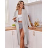 Ekouaer Kimono Robes for Women Long Lightweight Knit Soft Bathrobe | Long Sleepwear, Casual Ladies Loungewear, Shawl, Soft Lightweight Fabric, Valentine’s Day, Bridal Party(Light Gray)