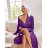 Ekouaer Kimono Robes for Women Long Lightweight Knit Soft Bathrobe | Long Sleepwear, Casual Ladies Loungewear, Shawl, Soft Lightweight Fabric, Valentine’s Day, Bridal Party(Deep Purple)