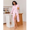 Ekouaer Kimono Robes for Women Long Lightweight Knit Soft Bathrobe | Long Sleepwear, Casual Ladies Loungewear, Shawl, Soft Lightweight Fabric, Valentine’s Day, Bridal Party(Flamingos)