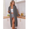 Ekouaer Kimono Robes for Women Long Lightweight Knit Soft Bathrobe | Long Sleepwear, Casual Ladies Loungewear, Shawl, Soft Lightweight Fabric, Valentine’s Day, Bridal Party(Dark Gray)