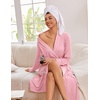 Ekouaer Kimono Robes for Women Long Lightweight Knit Soft Bathrobe | Long Sleepwear, Casual Ladies Loungewear, Shawl, Soft Lightweight Fabric, Valentine’s Day, Bridal Party(Pink)
