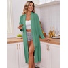 Ekouaer Kimono Robes for Women Long Lightweight Knit Soft Bathrobe | Long Sleepwear, Casual Ladies Loungewear, Shawl, Soft Lightweight Fabric, Valentine’s Day, Bridal Party(Celadon Green)