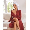 Ekouaer Kimono Robes for Women Long Lightweight Knit Soft Bathrobe | Long Sleepwear, Casual Ladies Loungewear, Shawl, Soft Lightweight Fabric, Valentine’s Day, Bridal Party(Wine Red)