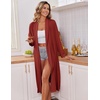 Ekouaer Kimono Robes for Women Long Lightweight Knit Soft Bathrobe | Long Sleepwear, Casual Ladies Loungewear, Shawl, Soft Lightweight Fabric, Valentine’s Day, Bridal Party(Wine Red)