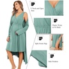 Ekouaer Maternity Nursing Gown and Robe Set Labor Delivery Nightgowns | Birthing Hospital Gowns, Skin-friendly, Postpartum Clothes, Split Front Flap, Elastic Waistline, Perfect for Pregnant Mommas(Celadon Green)