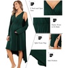 Ekouaer Maternity Nursing Gown and Robe Set Labor Delivery Nightgowns | Birthing Hospital Gowns, Skin-friendly, Postpartum Clothes, Split Front Flap, Elastic Waistline, Perfect for Pregnant Mommas(Dark Green)