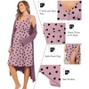 Ekouaer Maternity Nursing Gown and Robe Set Labor Delivery Nightgowns | Birthing Hospital Gowns, Skin-friendly, Postpartum Clothes, Split Front Flap, Elastic Waistline, Perfect for Pregnant Mommas(Grey Purple Red Heart)