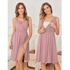 Ekouaer Maternity Nursing Gown and Robe Set Labor Delivery Nightgowns | Birthing Hospital Gowns, Skin-friendly, Postpartum Clothes, Split Front Flap, Elastic Waistline, Perfect for Pregnant Mommas(Mauve)