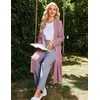 Ekouaer Robe for Women Long Knit Kimono Bathrobe Soft Lightweight Sleepwear | Bath Robe with Pockets, Cozy Loungewear 2026, Long Sleeves, Inner and Fixed Outer Tie, Mid Calf, Robe for Sleep Shower Travel(Dusty Rose)