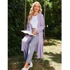Ekouaer Robe for Women Long Knit Kimono Bathrobe Soft Lightweight Sleepwear | Bath Robe with Pockets, Cozy Loungewear 2026, Long Sleeves, Inner and Fixed Outer Tie, Mid Calf, Robe for Sleep Shower Travel(Lavender)