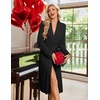Ekouaer Robe for Women Long Knit Kimono Bathrobe Soft Lightweight Sleepwear | Bath Robe with Pockets, Cozy Loungewear 2026, Long Sleeves, Inner and Fixed Outer Tie, Mid Calf, Robe for Sleep Shower Travel(Black)