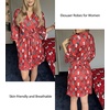 Ekouaer Women Robes Knee Length Kimono Bathrobe Lightweight Soft Sleepwear | 3/4 Sleeve, V-neck, Pocket, Modern Trim, Ideal Gift for Pregnancy, Bridesmaid Gifts(Red Plaid Teddy Bear)