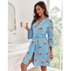 Ekouaer Women Robes Knee Length Kimono Bathrobe Lightweight Soft Sleepwear | 3/4 Sleeve, V-neck, Pocket, Modern Trim, Ideal Gift for Pregnancy, Bridesmaid Gifts(Goblet)