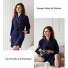 Ekouaer Women Robes Knee Length Kimono Bathrobe Lightweight Soft Sleepwear | 3/4 Sleeve, V-neck, Pocket, Modern Trim, Ideal Gift for Pregnancy, Bridesmaid Gifts(1 Navy Blue)