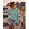 Ekouaer Womens Casual Shirts Long Sleeve Tops Thermal Tshirts Fall Clothes | Crewneck, Breathable, Comfort, Lightweight, Workout, Basic Tees, Solid or Graphic Tshirts, 2026 Fashion Outfit(Cadet Blue)